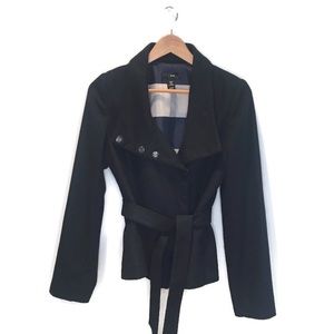 H&M short navy wool coat size, size 8